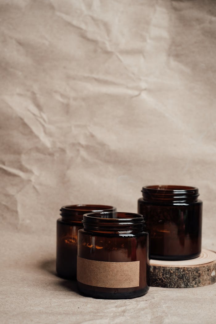 A Close-Up Shot of Glass Jars